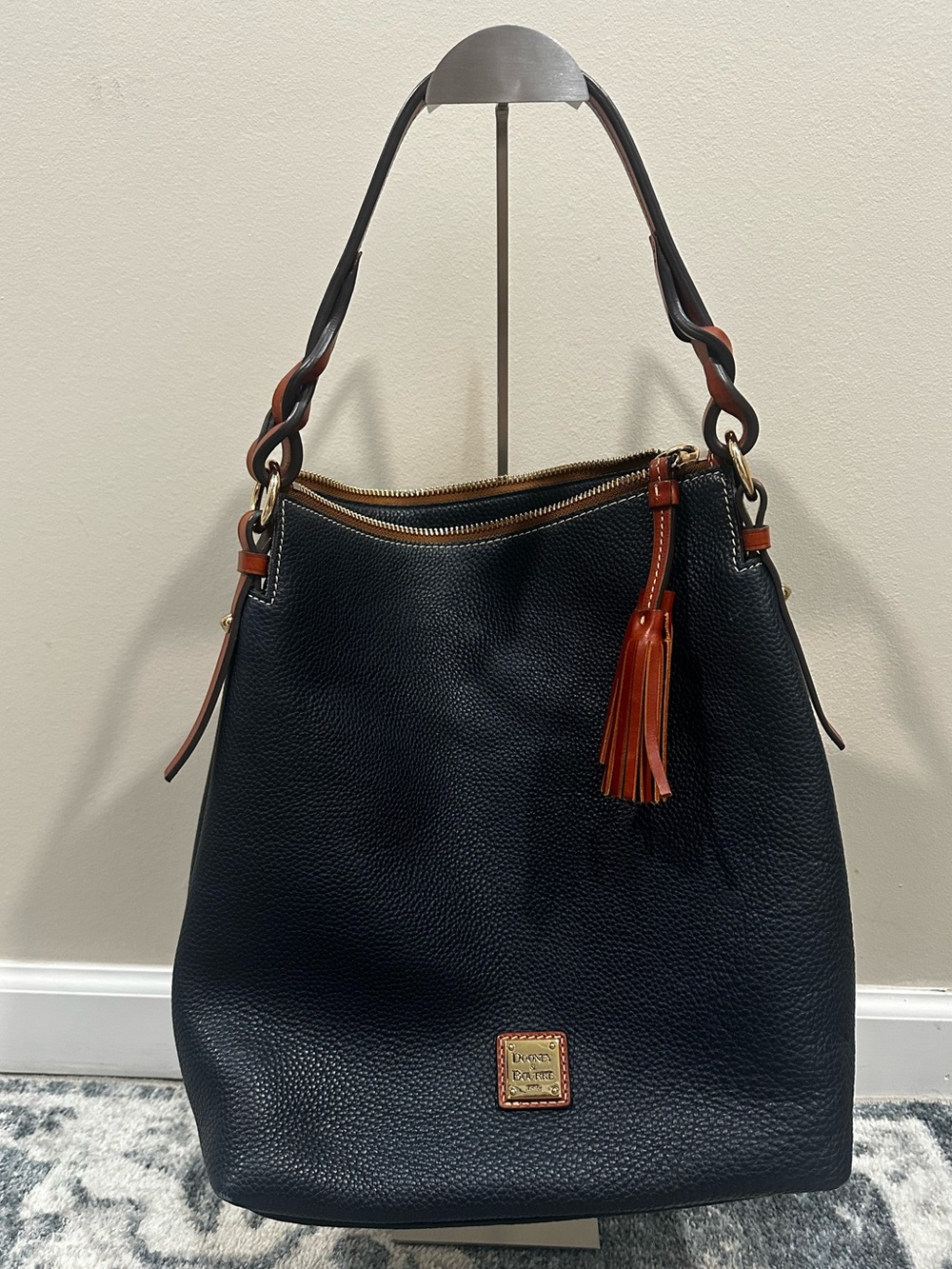 Dooney & Bourke Pebble Grain Shoulder Bag in Midnight Blue